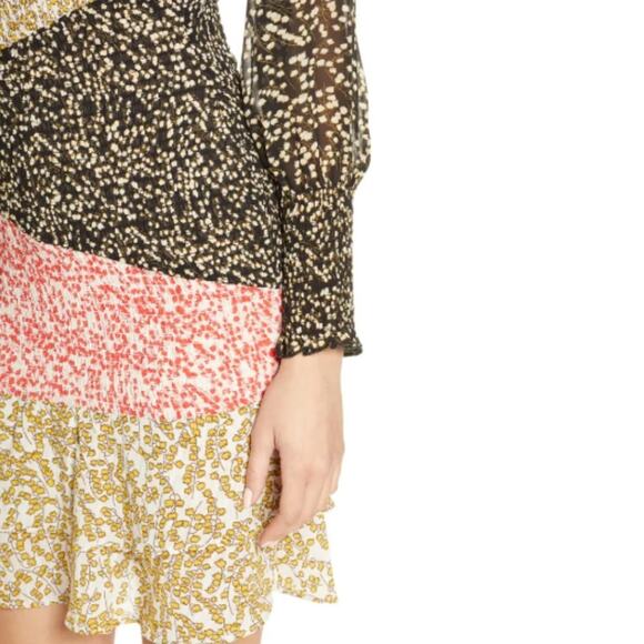 Foxiedox Romilly Mixed Print Long Sleeve Smocked Minidress NWT Size Small - Picture 4 of 5